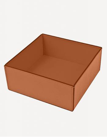 Marea Leather Square Basket - Made in Italy - Giobagnara