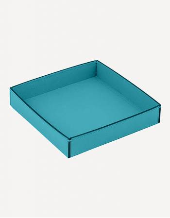 Marea Low Leather Square Basket - Made in Italy - Giobagnara