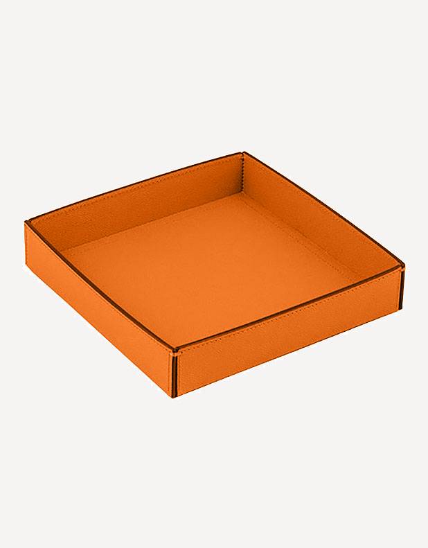 Marea Low Leather Square Basket - Made in Italy - Giobagnara