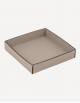 Marea Low Leather Square Basket - Made in Italy - Giobagnara