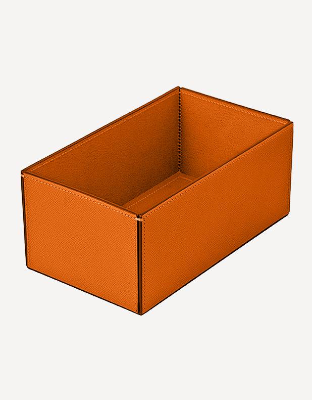 Marea Leather Rectangular Basket - Made in Italy - Giobagnara