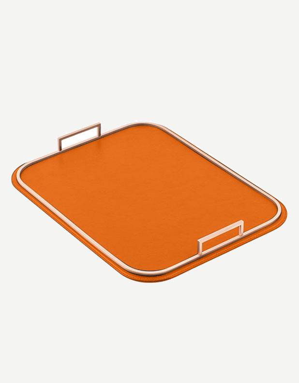 Bellini Leather Rectangular Tray - Made in Italy - Giobagnara