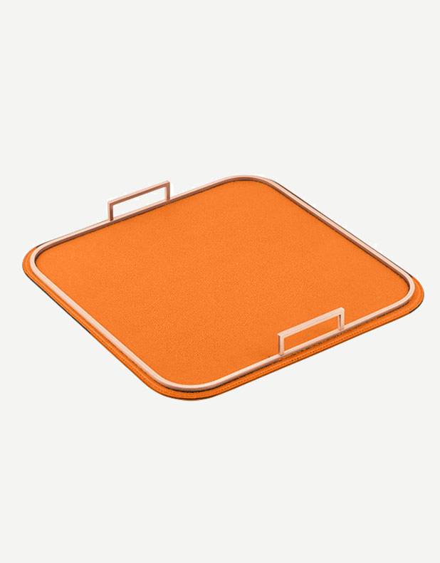 Bellini Leather Square Tray - Made in Italy - Giobagnara