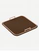 Bellini Leather Square Tray - Made in Italy - Giobagnara
