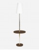 Leather Table with Lamp - Made in Italy