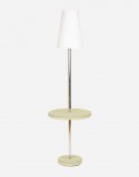Leather Small Table with Lamp - Made in Italy - Giobagnara