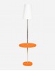 Leather Table with Lamp - Made in Italy