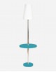 Leather Table with Lamp - Made in Italy