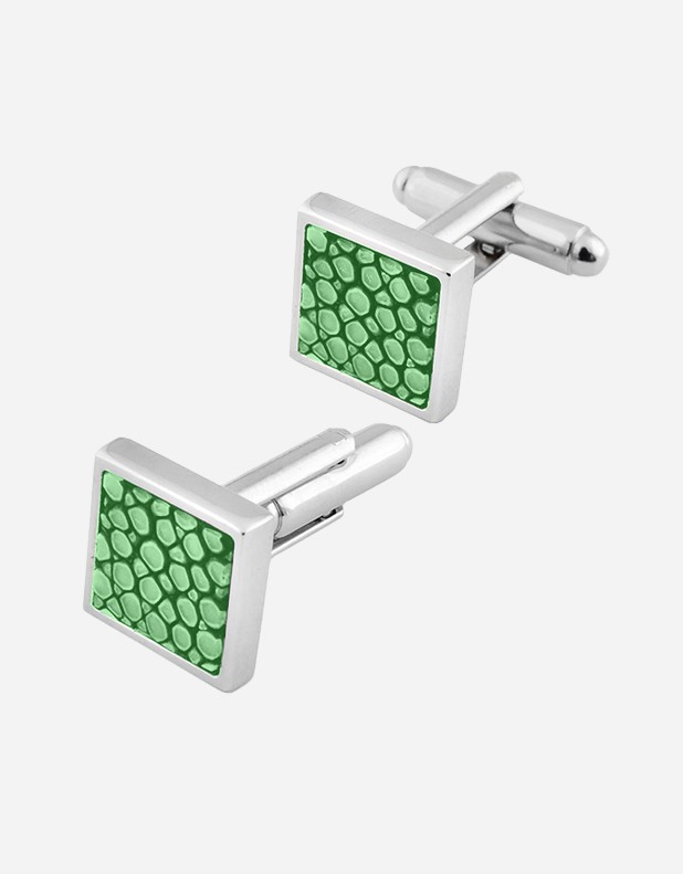 Shagreen Square Cufflinks - Made in Italy