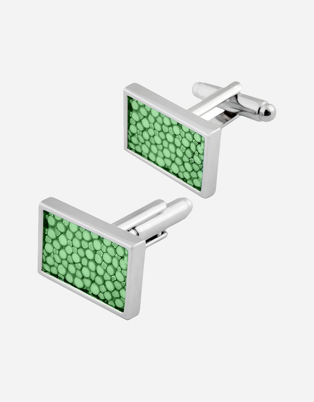 Shagreen Rectangular Cufflinks - Made in Italy