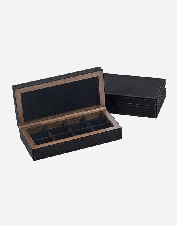 Leather Cufflinks Box - Made In Italy