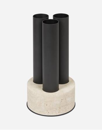 ULISSE MARBLE & METAL UMBRELLA STAND ROUND TRIPLE