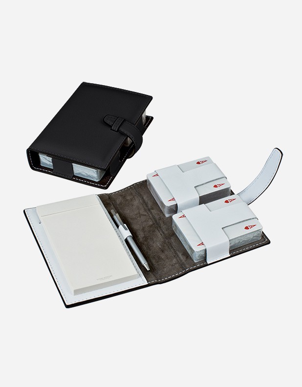 Leather Dice and Playing Card Holder - Made in Italy