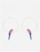 PINK PARROT HOOP EARRINGS