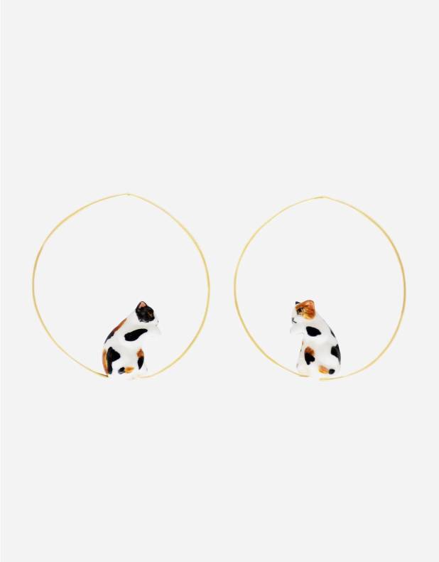 SITTING CAT HOOP EARRINGS