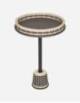 MATISSE LEATHER & RATTAN SIDE TABLE