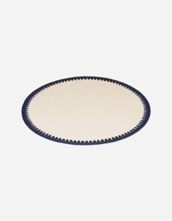 ROCHELLE LEATHER & CROCHET PLACEMAT ROUND