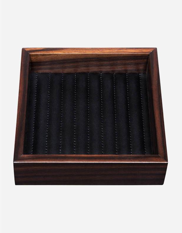 FEBE EBONY LINES SQUARE VALET TRAY
