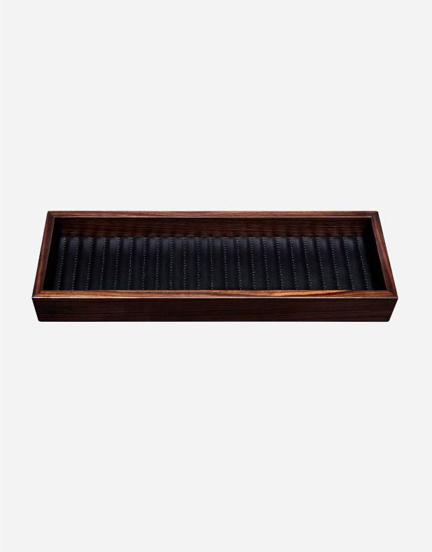 FEBE EBONY LINES LONG RECTANGULAR VALET TRAY