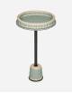 MATISSE LEATHER & RATTAN SIDE TABLE