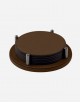 Leather Coaster Holder Round/6 Pieces - Made in Italy