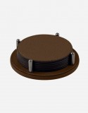 Set Leather Round Coaster Holder - Made in Italy - Giobagnara