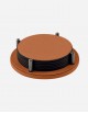 Leather Coaster Holder Round/6 Pieces - Made in Italy