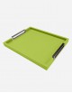 Leather Tray Chrome Handles - Made in Italy