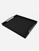 Leather Tray Chrome Handles - Made in Italy