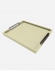 Leather Tray Chrome Handles - Made in Italy