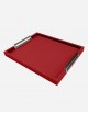 Leather Tray Chrome Handles - Made in Italy