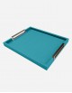 Leather Tray Chrome Handles - Made in Italy