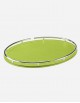 Leather Oval Tray With Chrome Finiscing - Made in italy