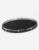Leather Oval Tray With Chrome Finiscing - Made in italy