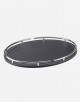 Leather Oval Tray With Chrome Finiscing - Made in italy