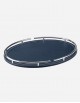 Leather Oval Tray With Chrome Finiscing - Made in italy