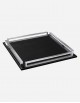 Leather Square Tray With Chrome Finiscing - Made in italy