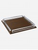Leather Square Tray With Chrome Finiscing - Made in italy