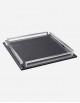 Leather Square Tray With Chrome Finiscing - Made in italy