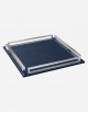 Leather Square Tray With Chrome Finiscing - Made in italy