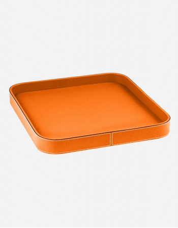 Leather Square Tray - Made in Italy - Giobagnara